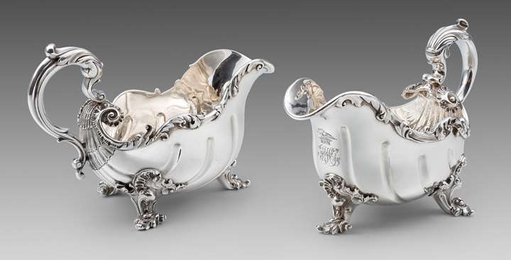 A Magnificent Pair of William IV Rococo Sauceboats